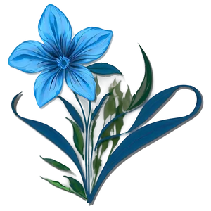 Blue Flower Graphic PNG Pwc27