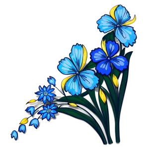 Blue Flower Graphic PNG Qpg