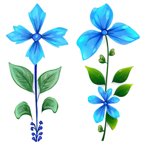 Blue Flower Illustration PNG 34