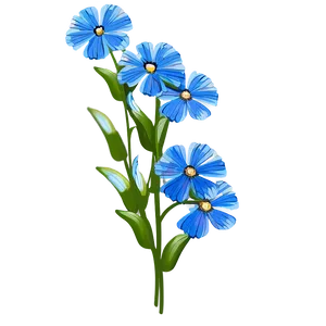 Blue Flower Illustration PNG Kka25
