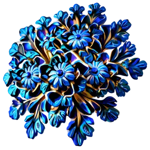 Blue Flower Ornament PNG 6