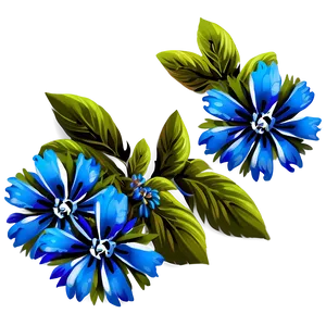 Blue Flower Ornament PNG 69