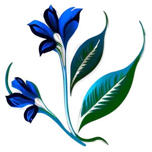 Blue Flower Ornament PNG Jti78