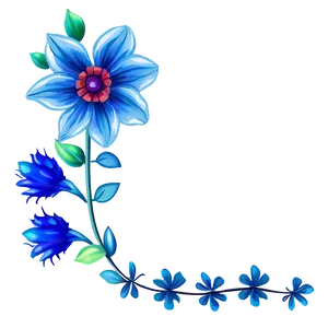 Blue Flower Pattern PNG Yie