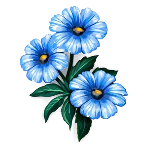 Blue Flower Portrait PNG Fpv36 PNG