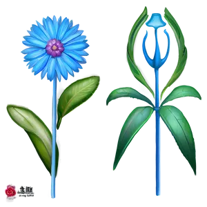 Blue Flower Portrait PNG Man78 PNG