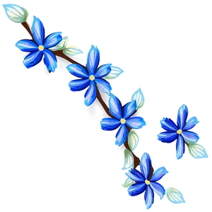 Blue Flower Print PNG 05242024