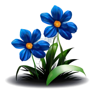 Blue Flower Scene PNG 34