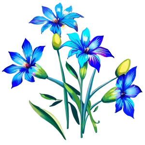 Blue Flower Scene PNG Gtq28