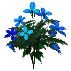 Blue Flower Silhouette PNG 05242024