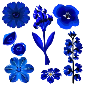 Blue Flower Silhouette PNG 05242024