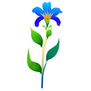 Blue Flower Silhouette PNG 26
