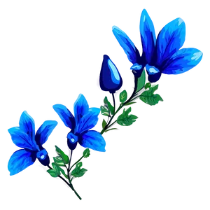 Blue Flower Silhouette PNG Snr
