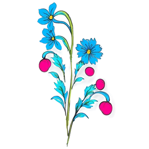 Blue Flower Sketch PNG 05242024