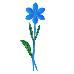 Blue Flower Sketch PNG Nyo