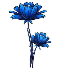 Blue Flower Sketch PNG Xfh