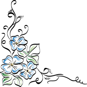 Blue Flowers Black Background