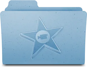 Blue Folder Star Icon PNG