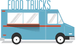 Blue Food Truck Illustration