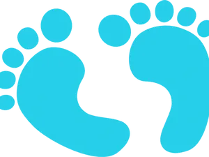 Blue Footprint Graphic PNG image