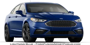 Blue Ford Fusion Sedan Profile View PNG image