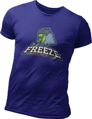 Blue Freeze Hockey Club Shirt PNG image