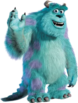 Blue_ Furry_ Monster_ Animated_ Character PNG image
