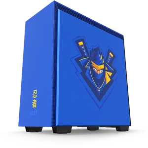 Blue Gaming P C Case Ninja Theme PNG