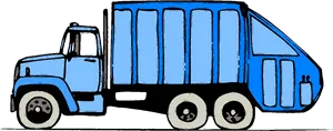 Blue Garbage Truck Illustration