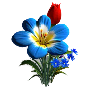 Blue Garden Flower PNG 05242024