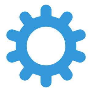 Blue Gear Icon Black Background