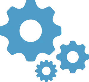 Blue Gear Icons Graphic PNG