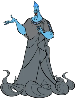 Blue Genie Expressive Gesture PNG