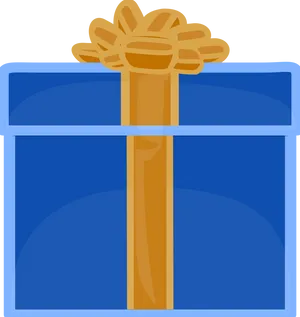 Blue Gift Boxwith Golden Ribbon