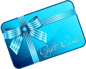Blue Gift Cardwith Ribbon PNG image
