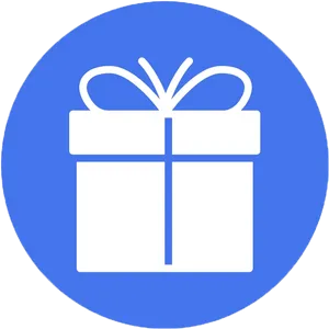 Blue Gift Icon Simple Design PNG image