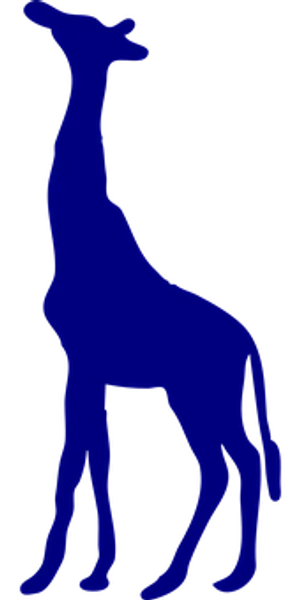 Blue Giraffe Silhouette PNG image