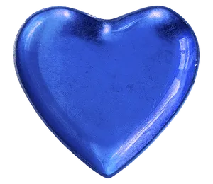 Blue Glass Heart Shaped Object PNG image