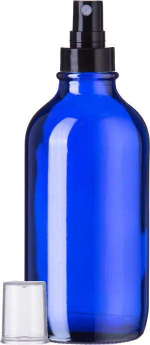 Blue Glass Spray Bottle PNG image