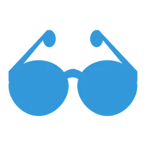 Blue Glasses Icon Black Background