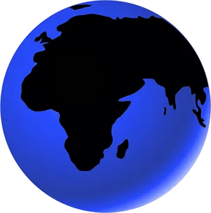 Blue Globe Africa Asia Silhouette PNG image