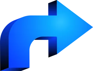 Blue Glossy Arrow Transparent Background PNG image