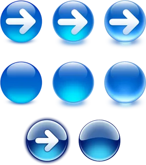 Blue Glossy Icons Set PNG image