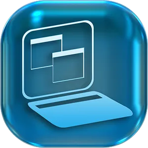 Blue Glossy Overlap Icon PNG image