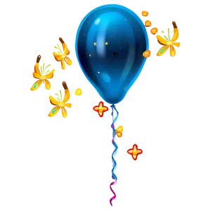 Blue Glow Balloon PNG 06122024