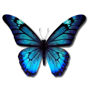Blue Glow Butterfly PNG 86