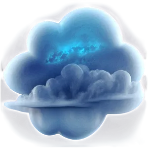 Blue Glow Cloud PNG 06122024