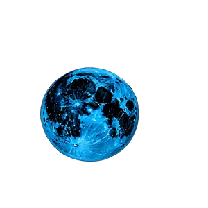 Blue Glow Crescent Moon PNG Kfo PNG