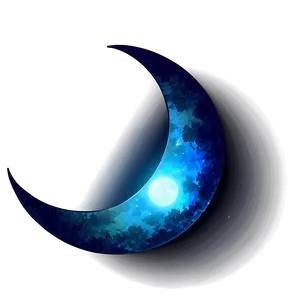 Blue Glow Crescent Moon PNG Wdt61 PNG