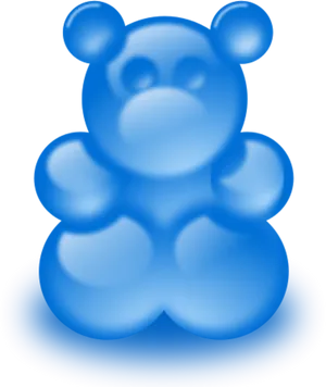 Blue Glowing Bear Figure PNG image